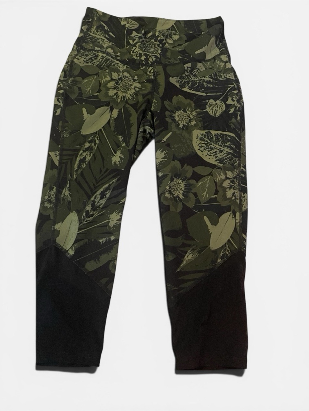 Old Navy Olive Green Floral-Print Joggers